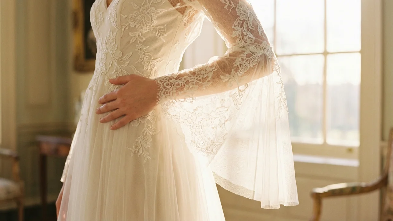 Bell Sleeve Wedding Dresses - 1