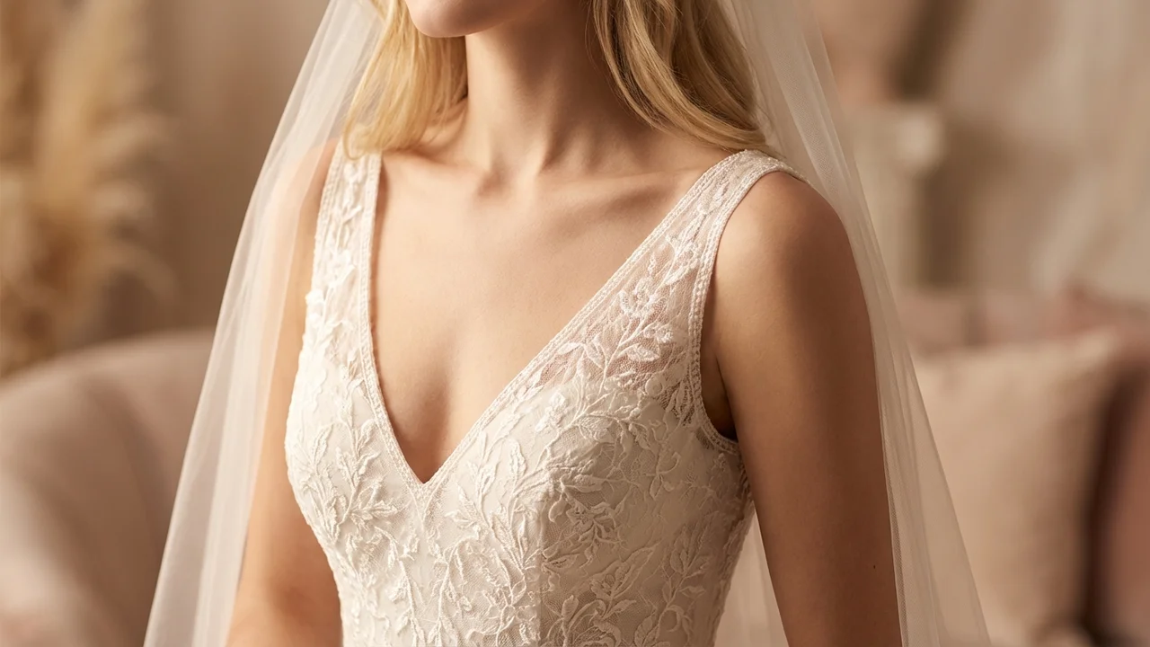 V-Neck Wedding Dresses - 1