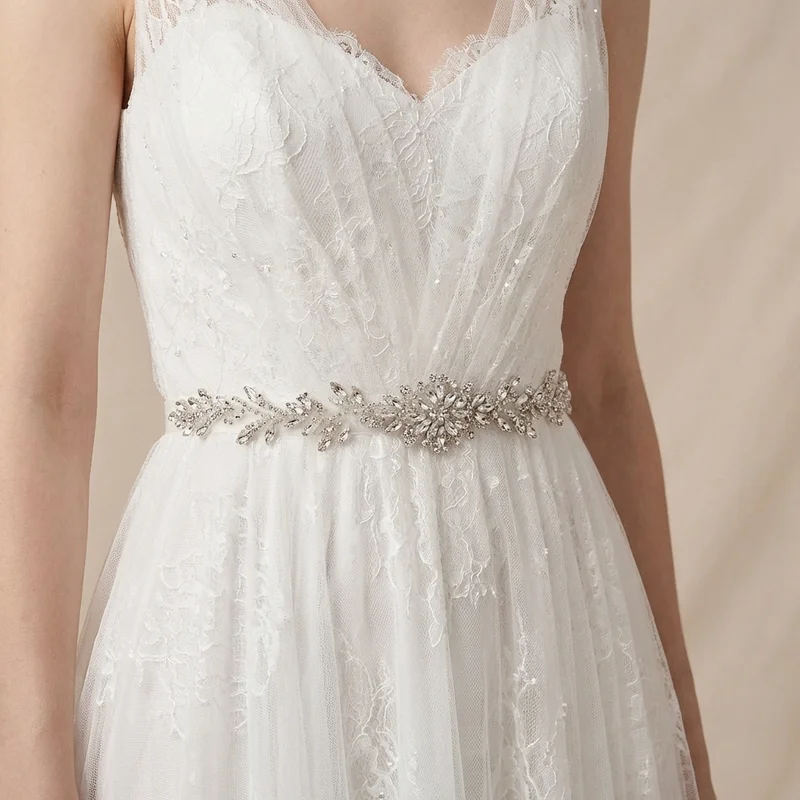 Crystal Vine Bridal Sash Belt - 3