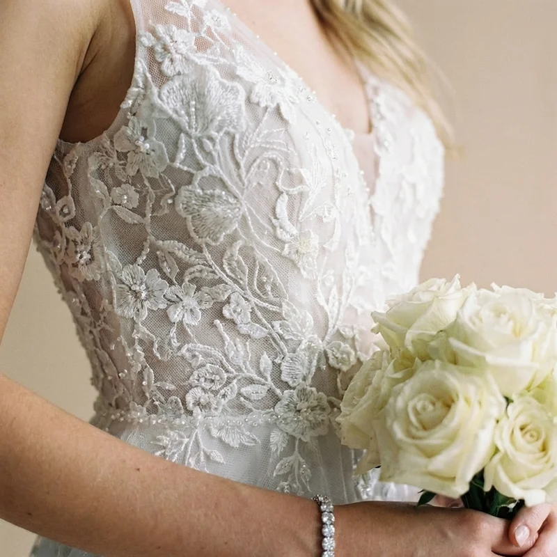 Isabella CZ Tennis Bridal Bracelet - 3