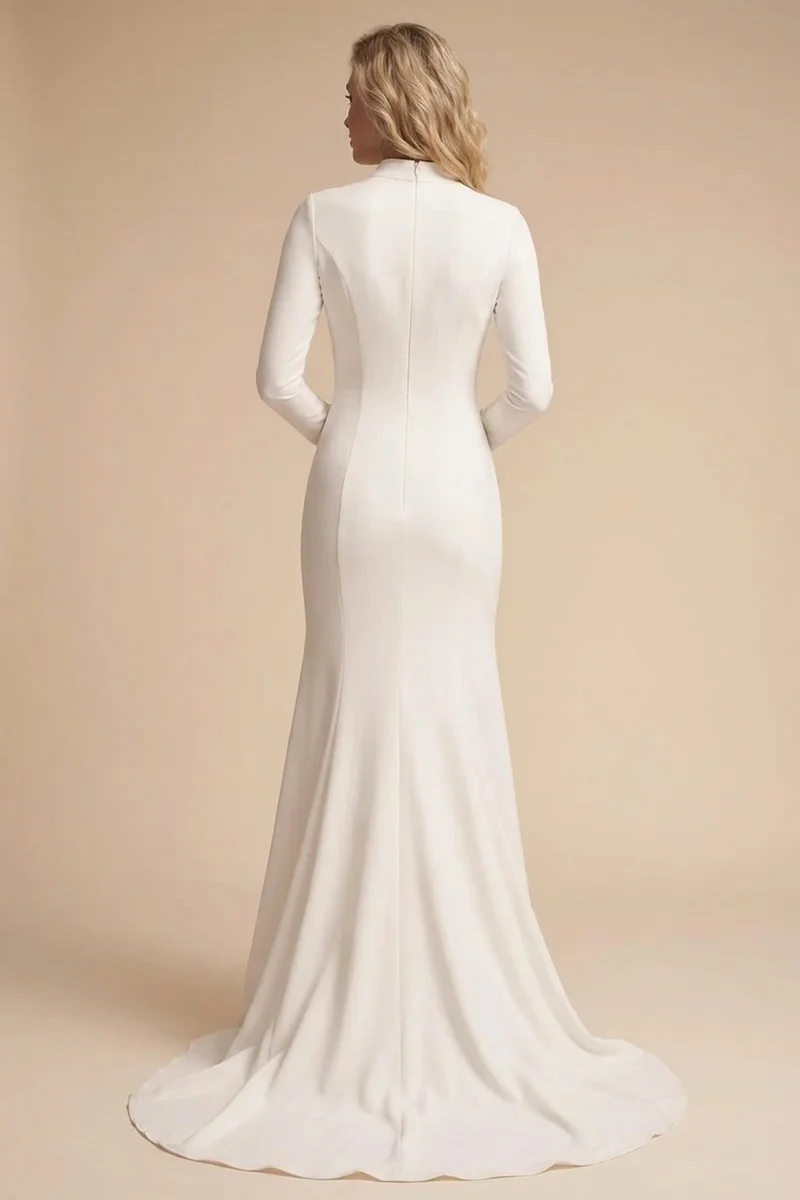 Willow Crepe Fit and Flare Wedding Dress - 2