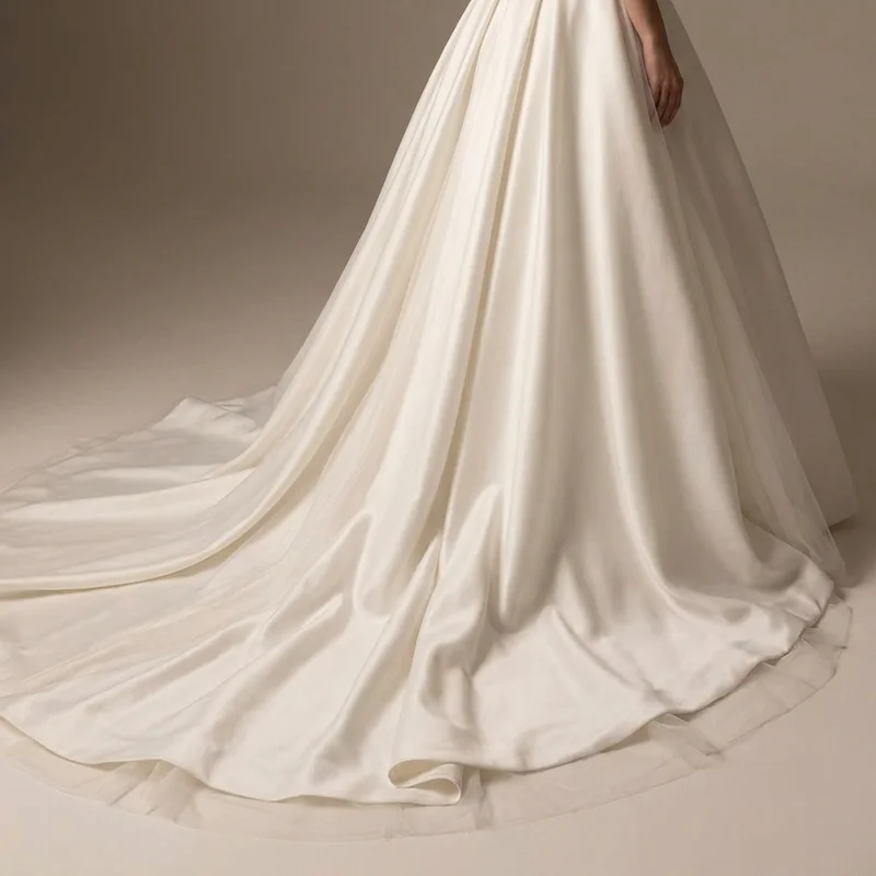 Empress Corset Satin Ball Gown Wedding Dress - 4