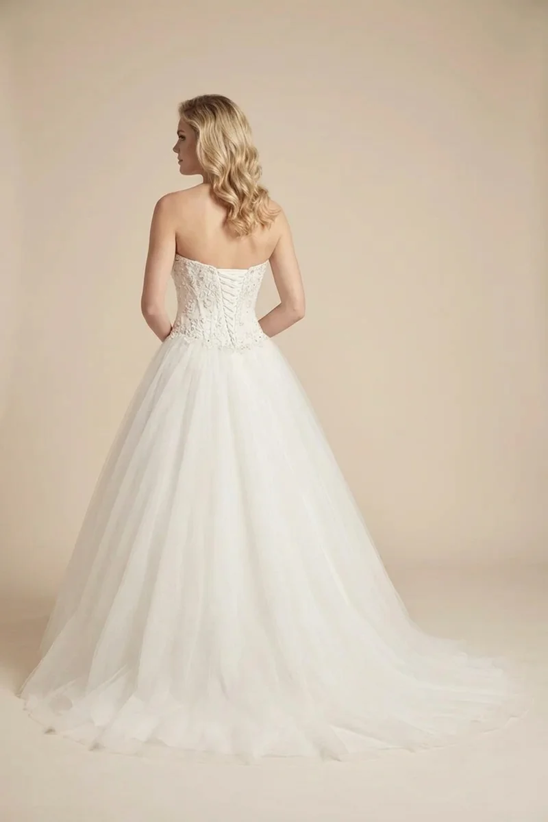 Ophelia Corset Tulle Strapless Wedding Dress - 2