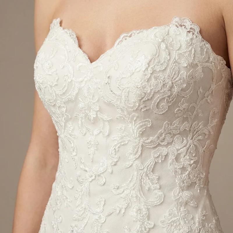 Valentina Corset Lace Mermaid Wedding Dress - 3