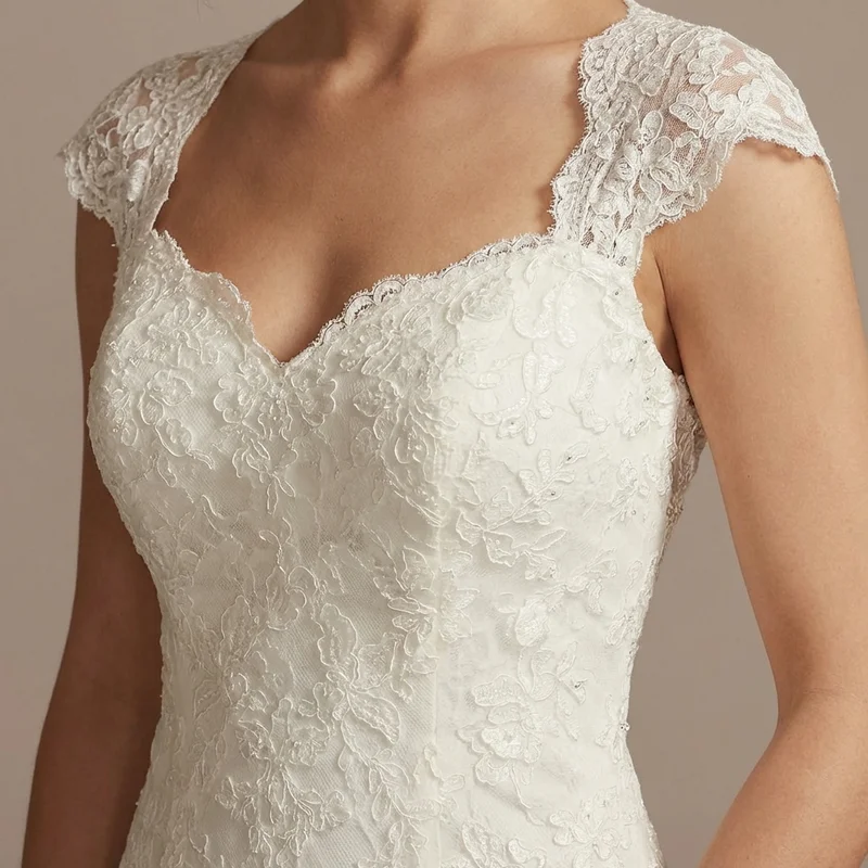 Vivienne Cap Sleeve Lace Mermaid Dress - 3