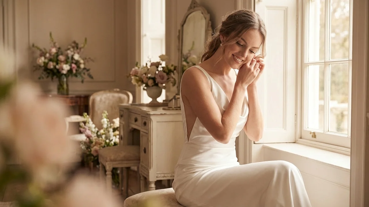 Satin Wedding Dress with Chapel Train and Open Back - 5