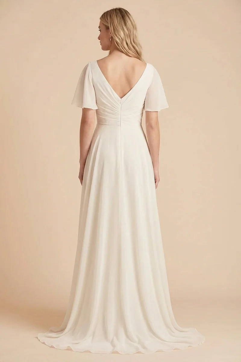 Harlow Chiffon Country Wedding Dress - 2