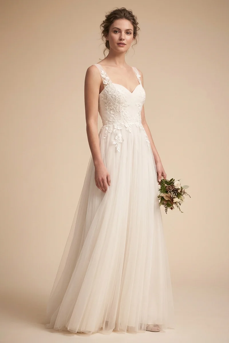 Clementine Rustic Tulle Country Dress - 1