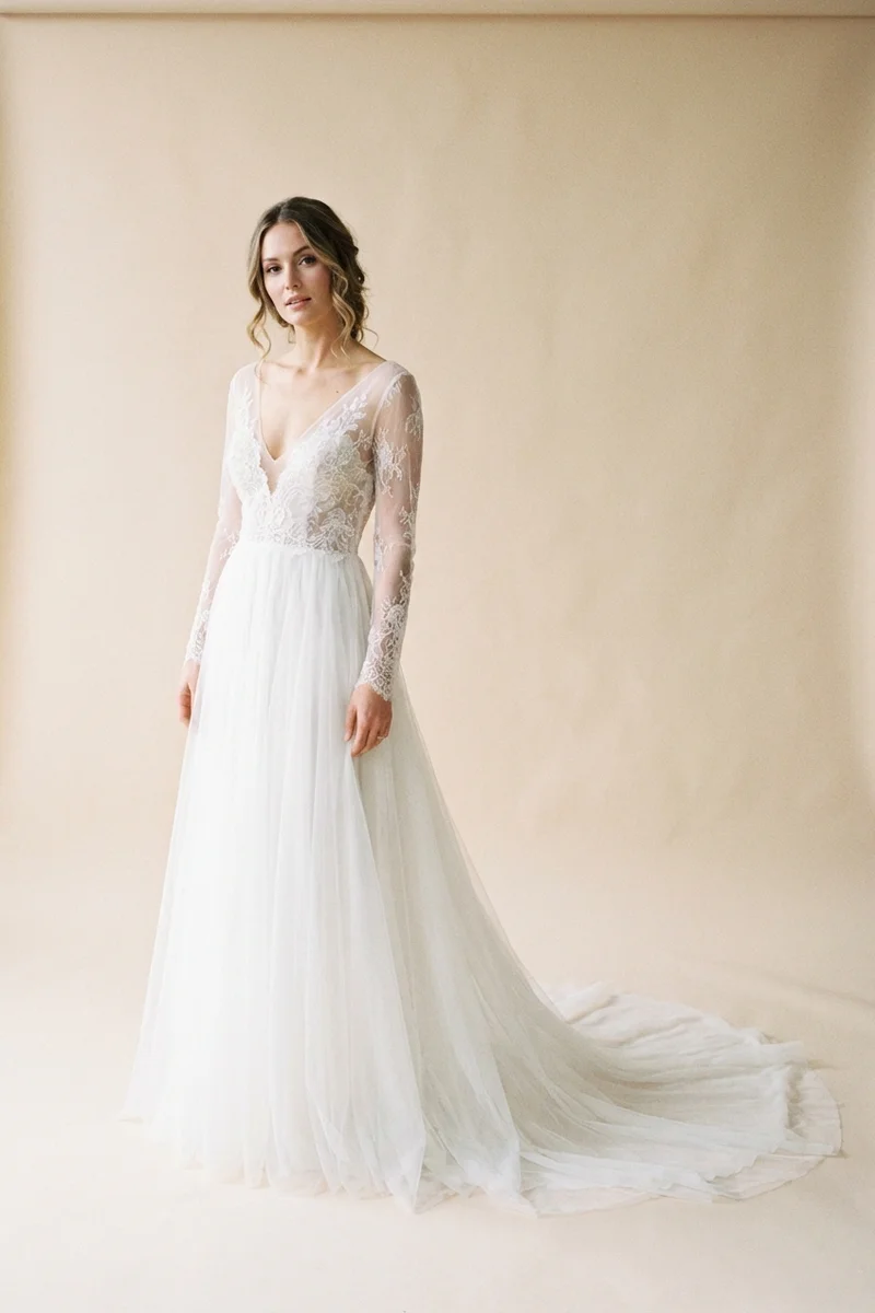 Seraphina Elegant Lace A-Line Wedding Dress - 1