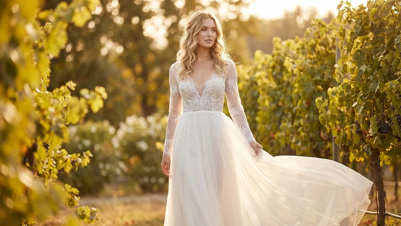 Seraphina Elegant Lace A-Line Wedding Dress - 6