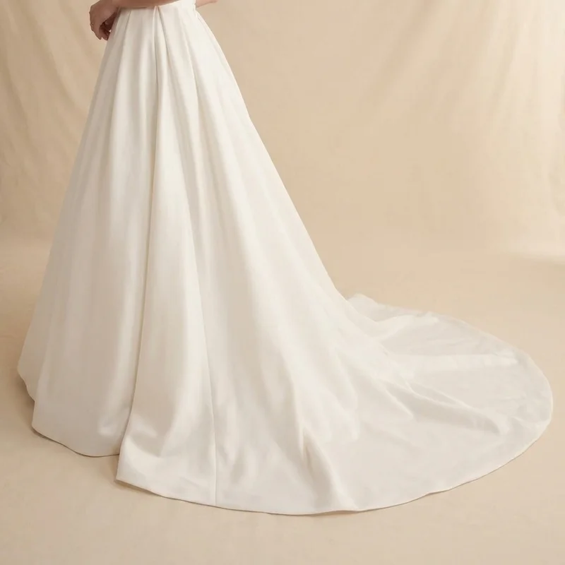 Victoria Elegant Satin Ball Gown Wedding Dress - 4