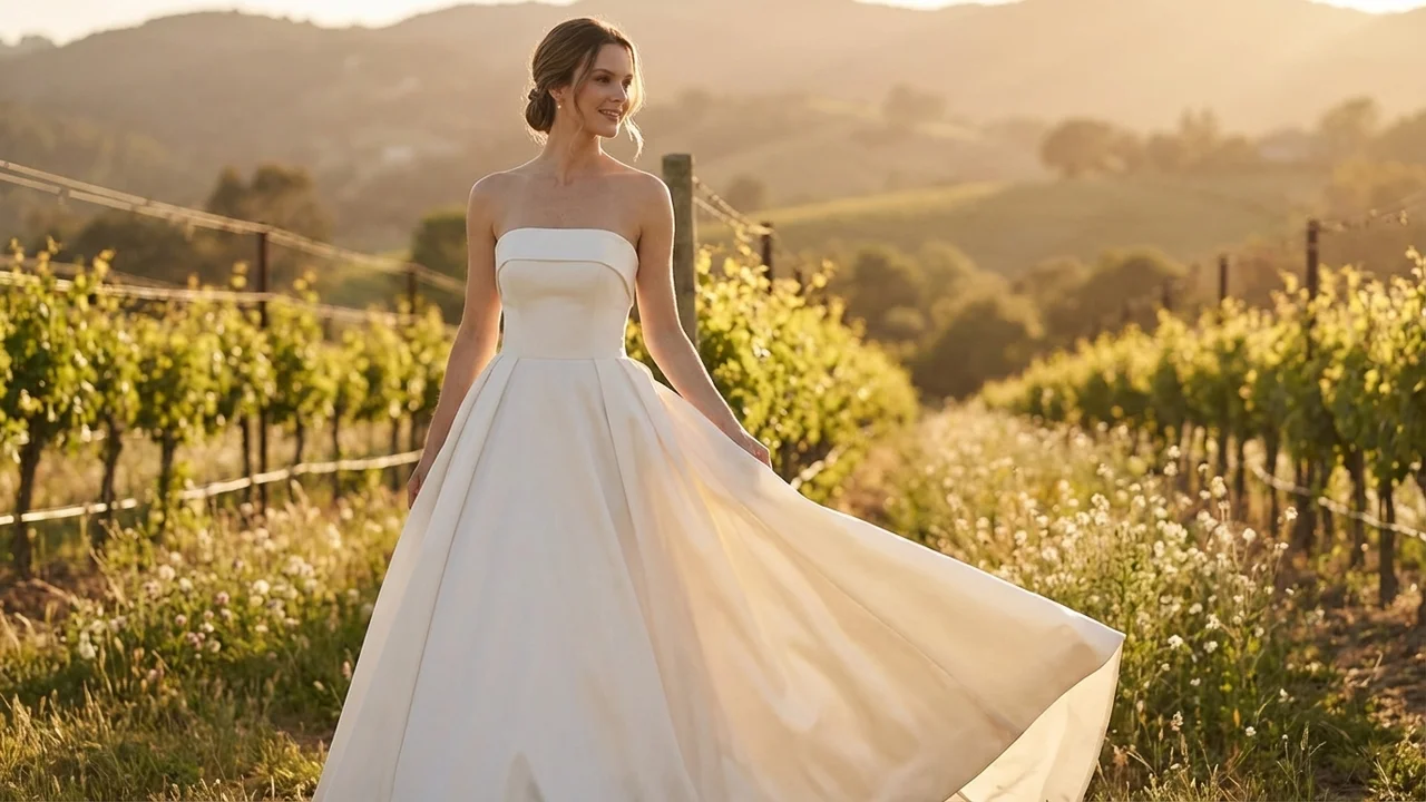 Victoria Elegant Satin Ball Gown Wedding Dress - 6