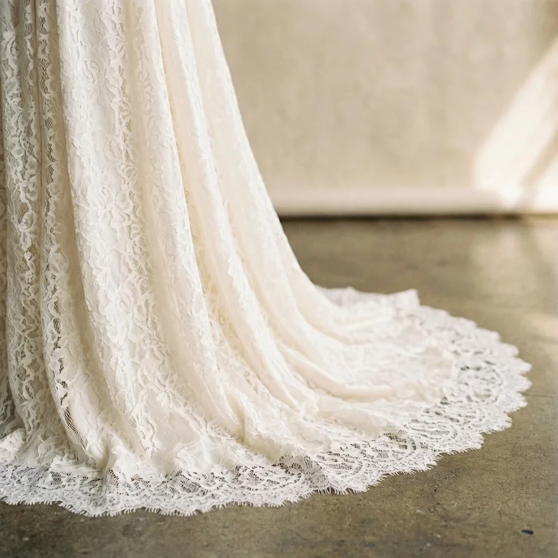 Romantic Lace Midi Elopement Dress - 4