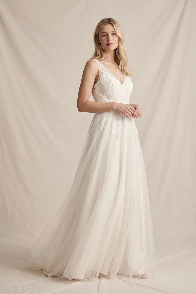 Anastasia Tulle Floor Length A-Line Gown - 1