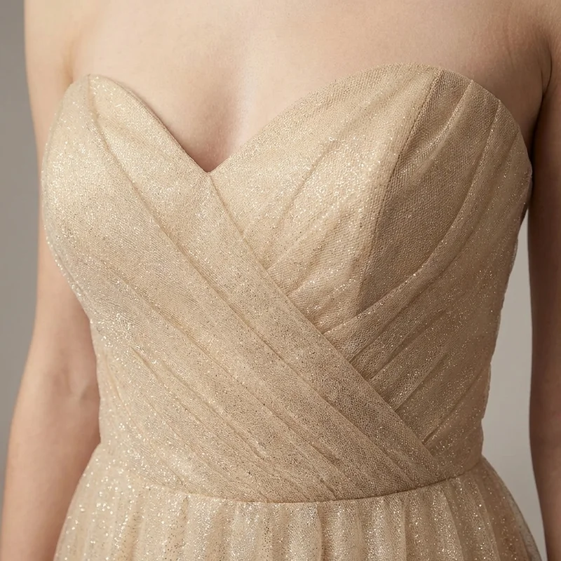 Aurelia Gold Shimmer A-Line Wedding Dress - 3