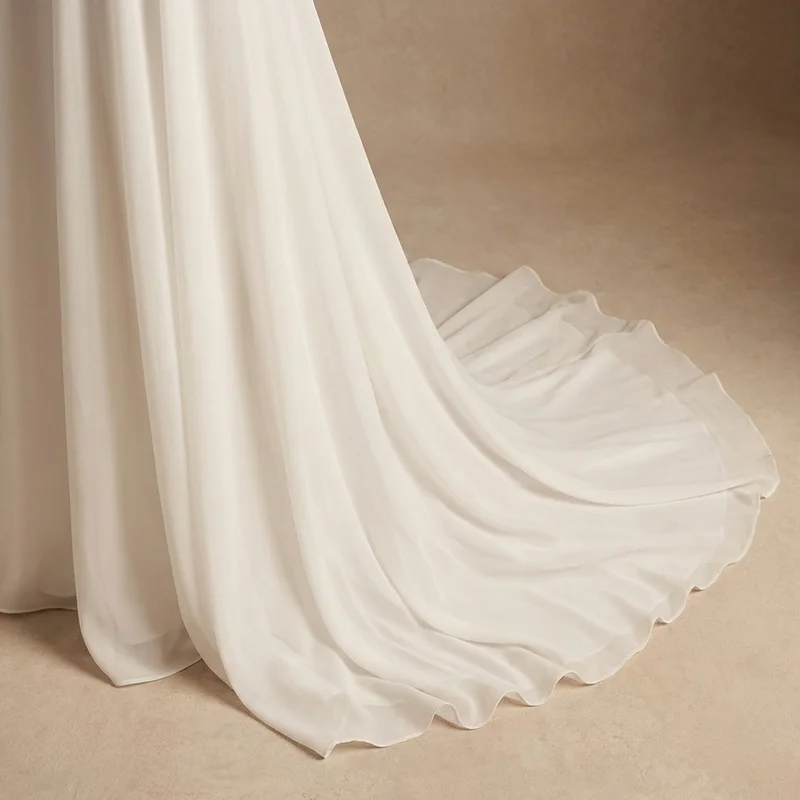 Soleil Halter Chiffon Beach Wedding Dress - 4