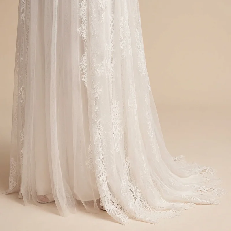 Beatrix Halter Lace A-Line Wedding Dress - 4