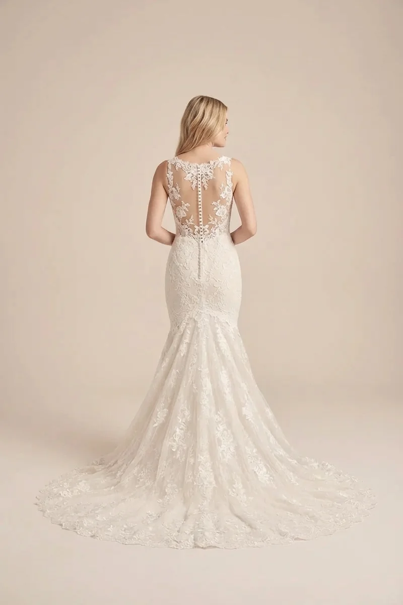 Lace Mermaid Wedding Dress — Final Sale - 2
