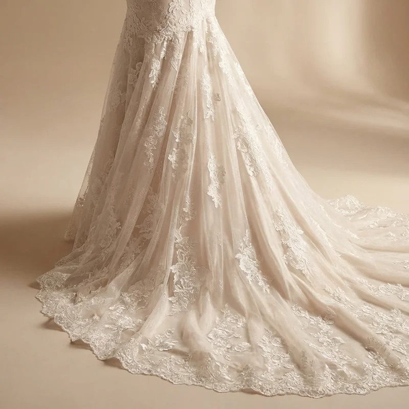 Lace Mermaid Wedding Dress — Final Sale - 4