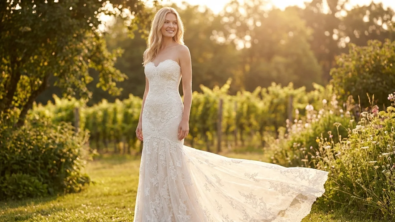 Lace Mermaid Wedding Dress — Final Sale - 6