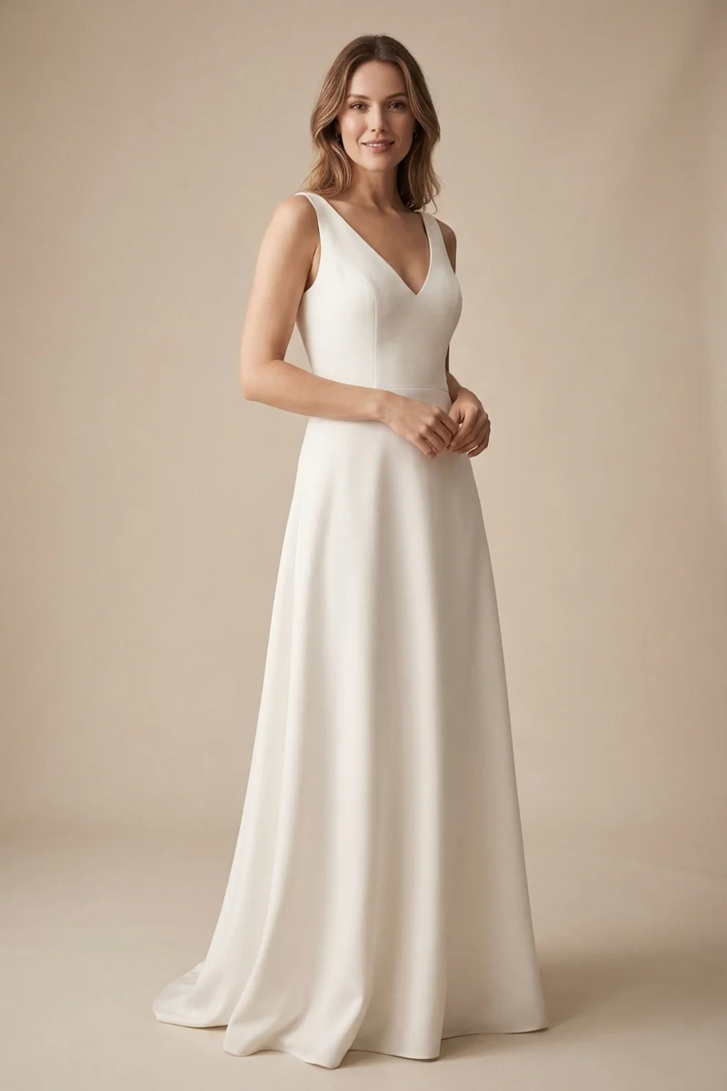 Simple A-Line Wedding Dress — Best Deal - 1