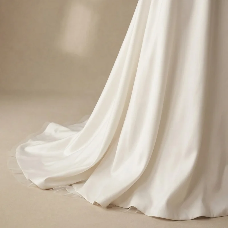 Strapless Minimalist Satin Bridal Gown - 4