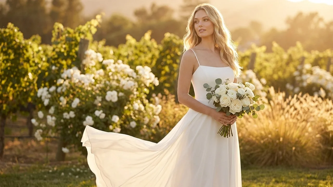 Isla Sheath Chiffon Spaghetti Strap Wedding Dress - 6