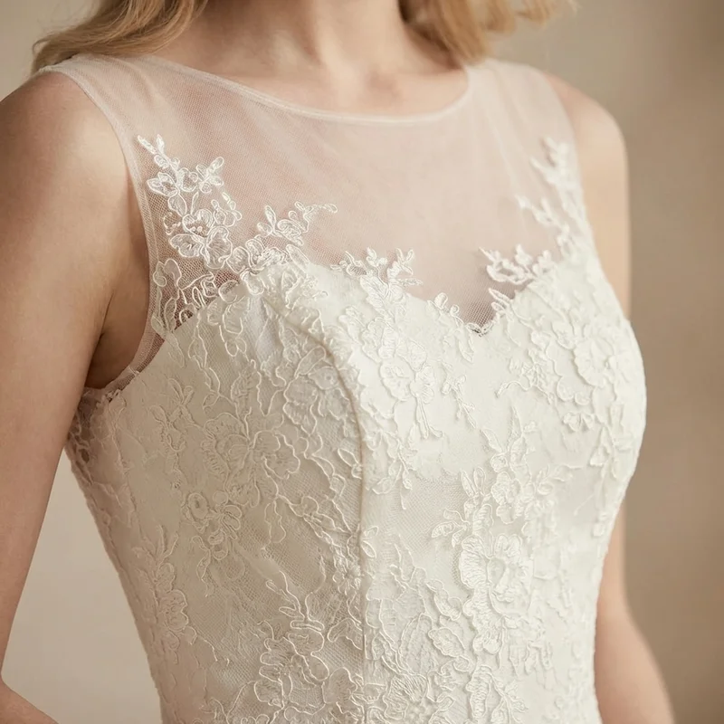 Maribel Short Lace Cocktail Wedding Dress - 3