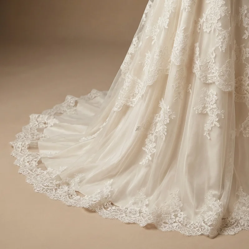 Maribel Short Lace Cocktail Wedding Dress - 4