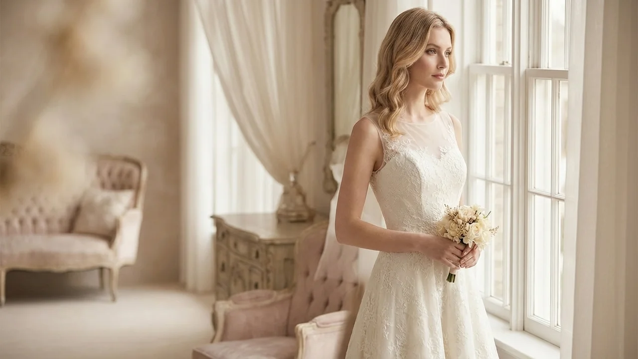 Maribel Short Lace Cocktail Wedding Dress - 5