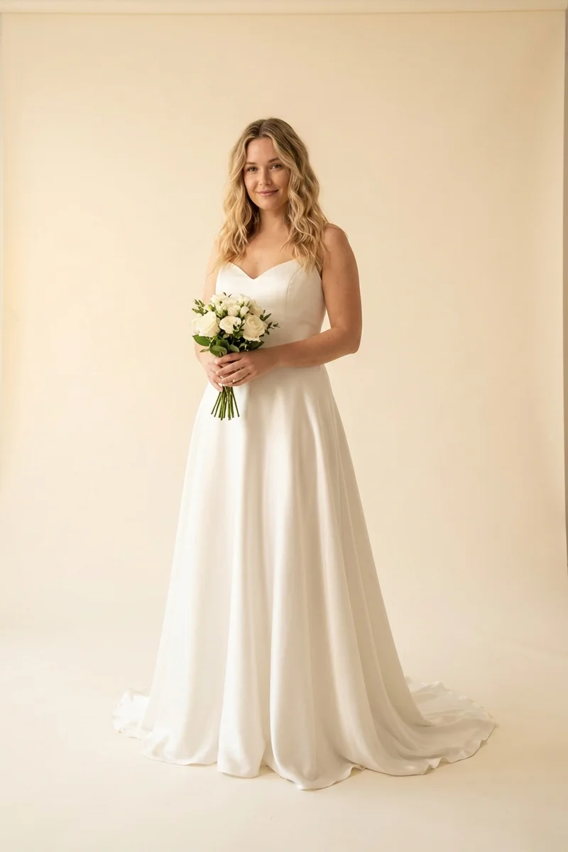 Seraphina Silk A-Line Wedding Dress - 1