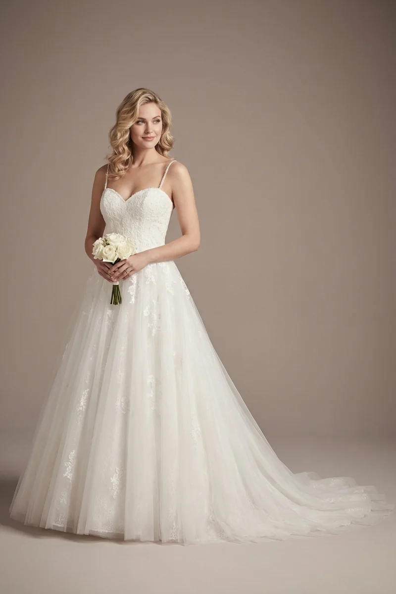 Evangeline Tulle Spaghetti Strap Princess Gown - 1