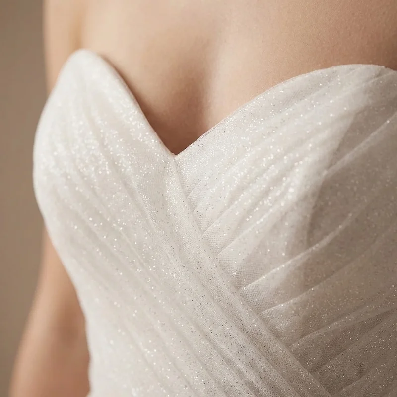 Astrid Glitter Tulle Ball Gown Wedding Dress - 3