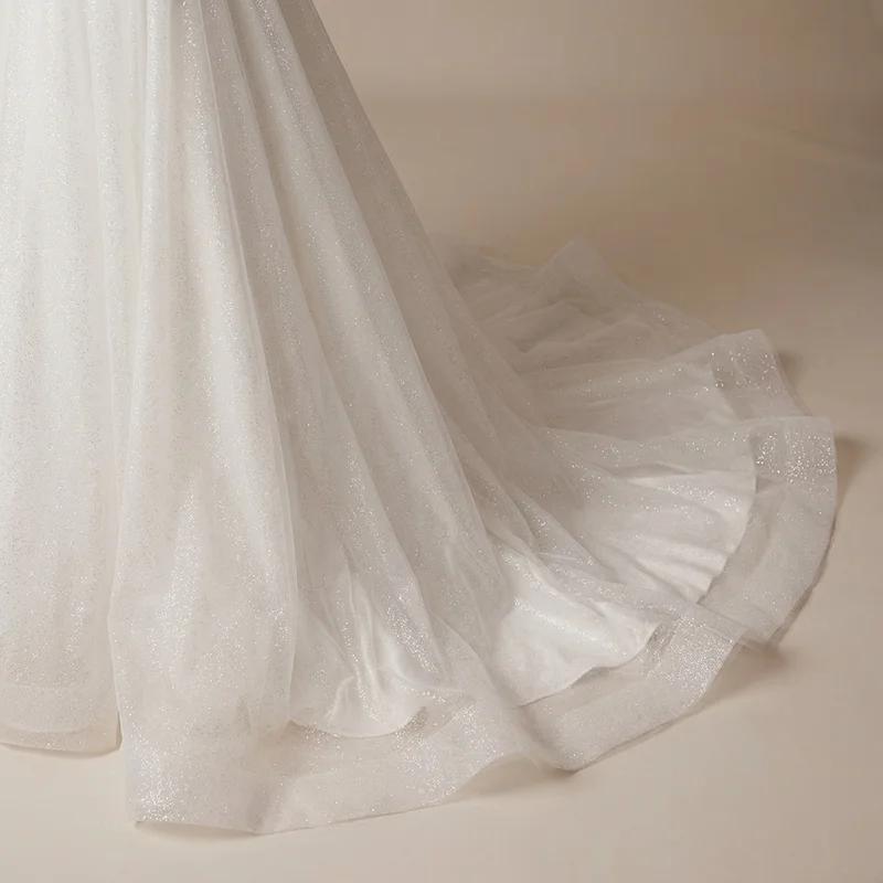 Astrid Glitter Tulle Ball Gown Wedding Dress - 4