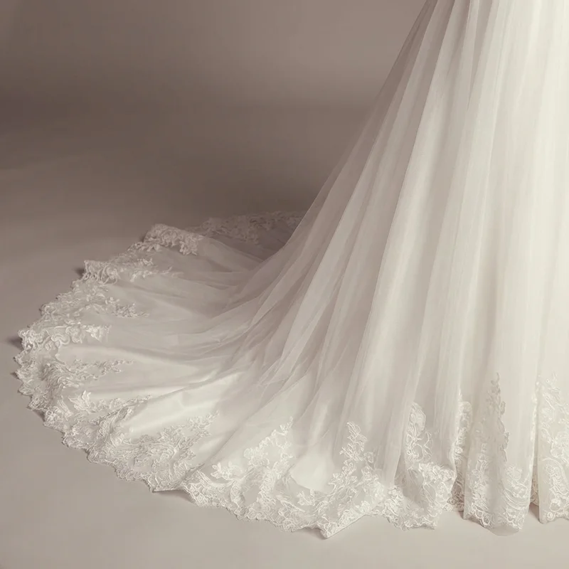 Rosalind Square Neck Tulle Ball Gown Wedding Dress - 4