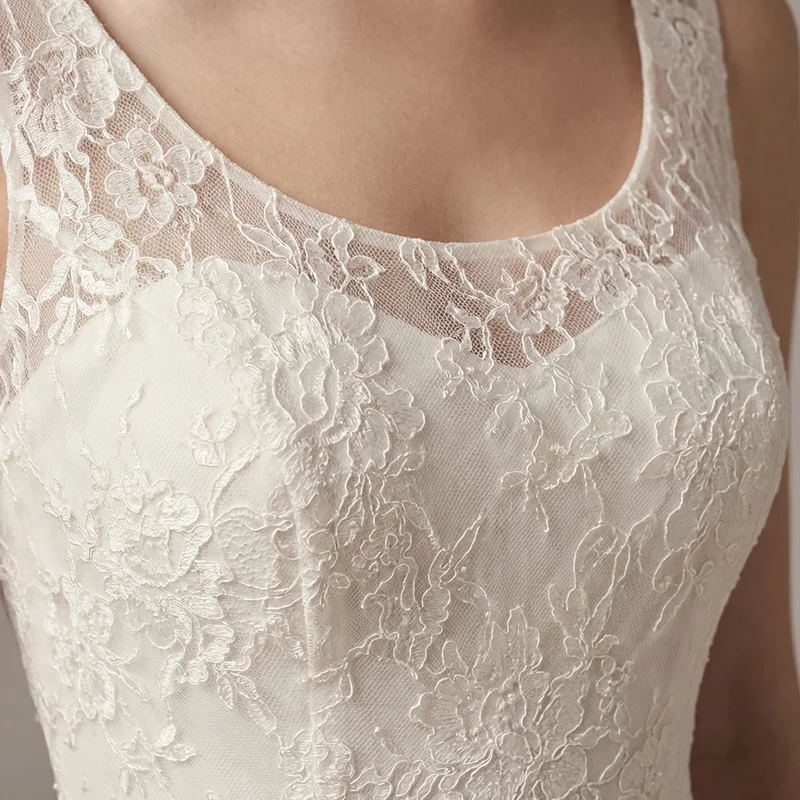 Rosalie Lace Tea Length Wedding Dress - 3