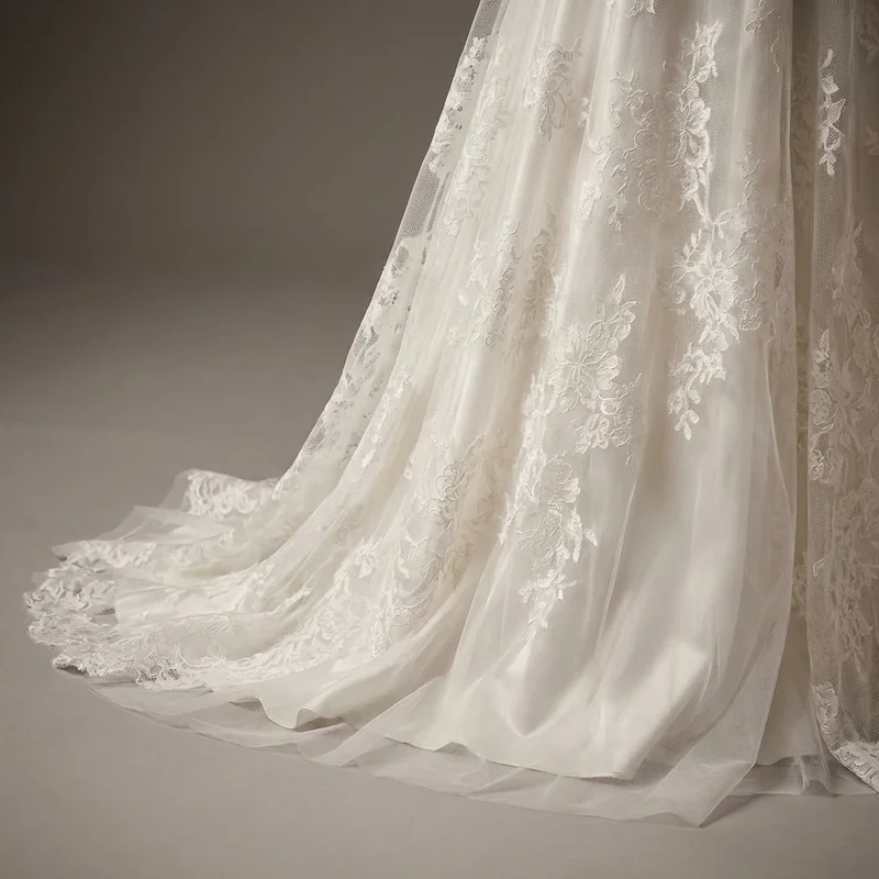 Rosalie Lace Tea Length Wedding Dress - 4