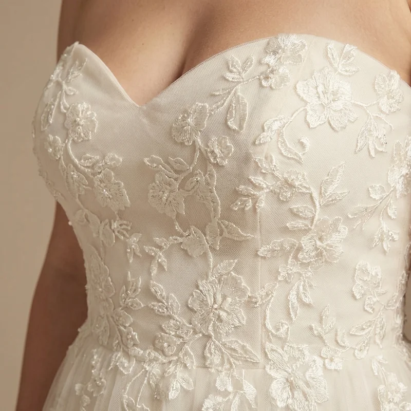 Eloise Floral Tulle Tea Length Gown - 3