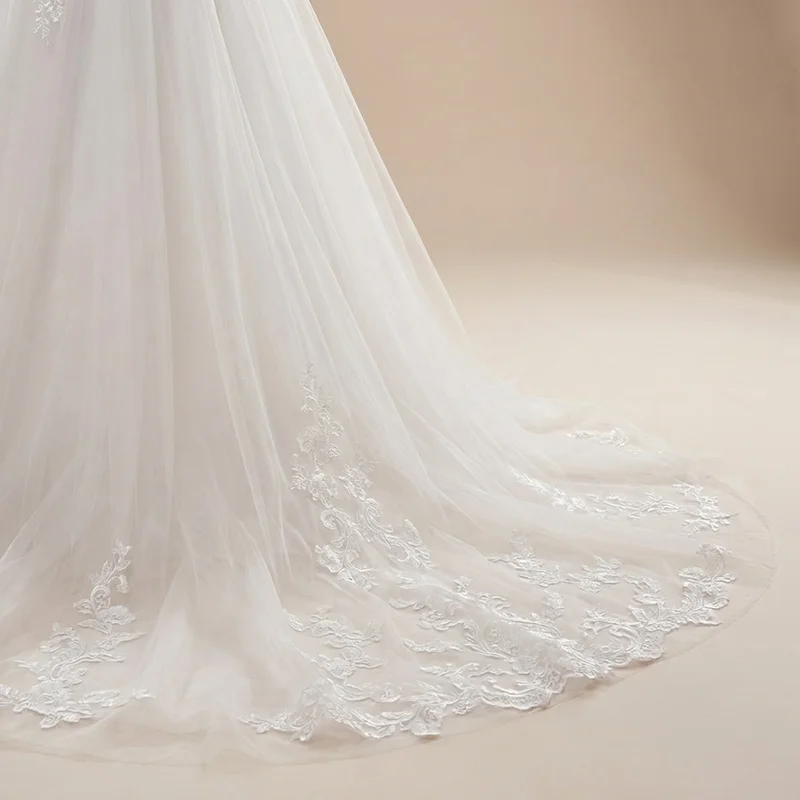 Cordelia Tulle Long Sleeve Winter Wedding Dress - 4