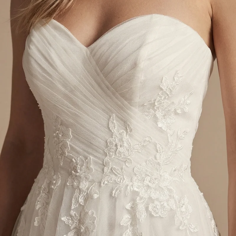 Tulle Sweetheart Wedding Dress Under $100 - 3