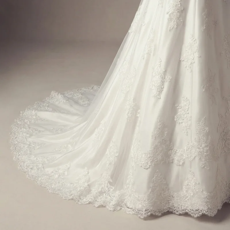 Lace Cap Sleeve Wedding Dress Under $100 - 4