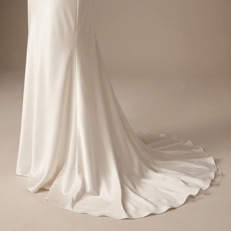 Simple Satin Wedding Gown Under $200 - 4
