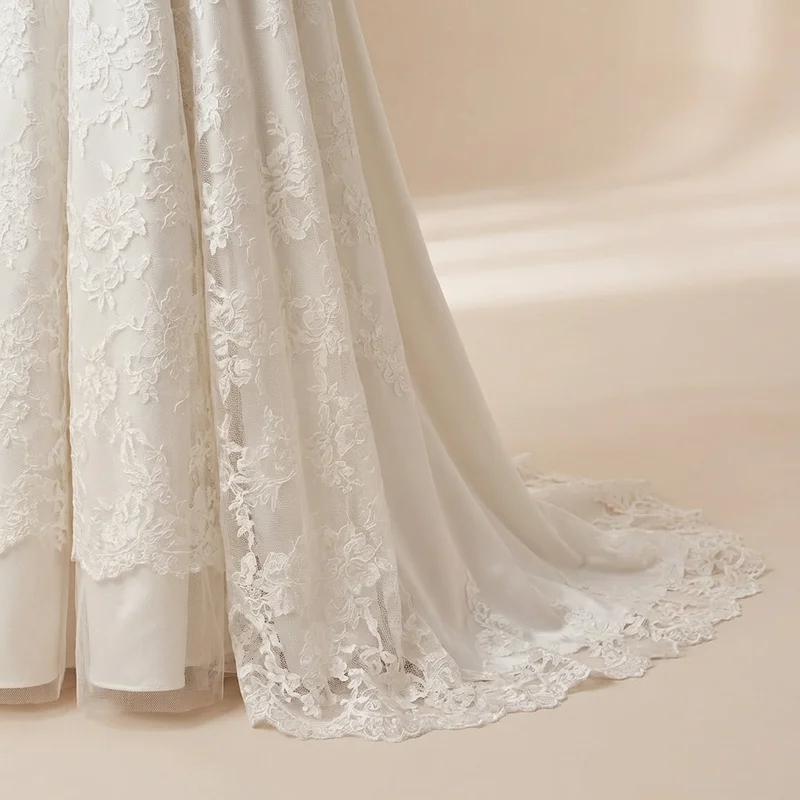Lace Tea-Length Wedding Dress Under $200 - 4