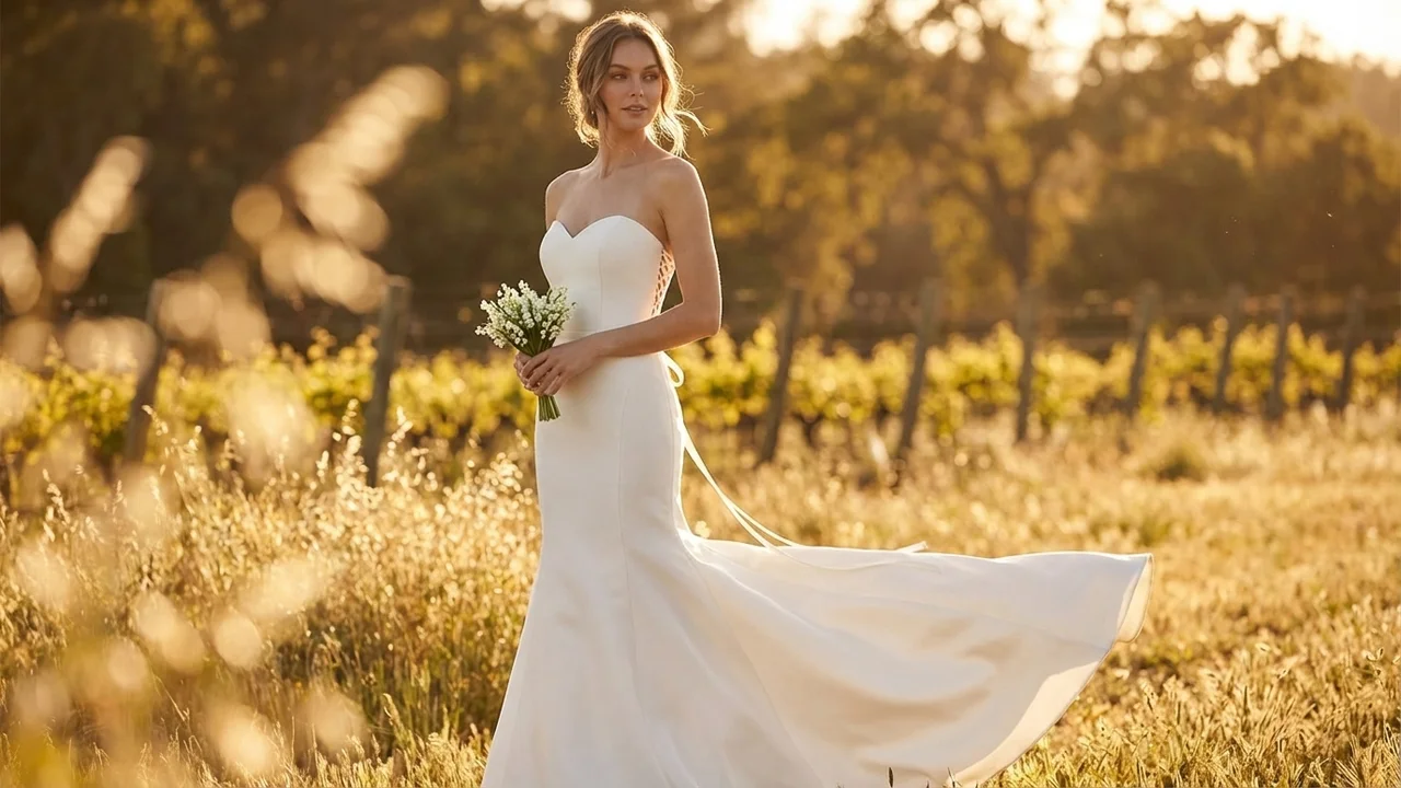 Camille Satin Elegant Wedding Dress Under $300 - 6