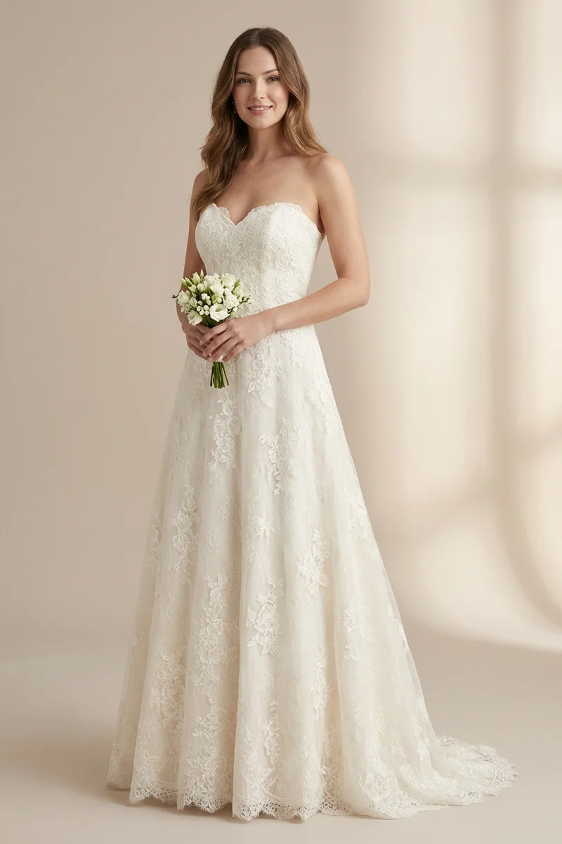 Rosalie Lace A-Line Wedding Dress Under $500 - 1