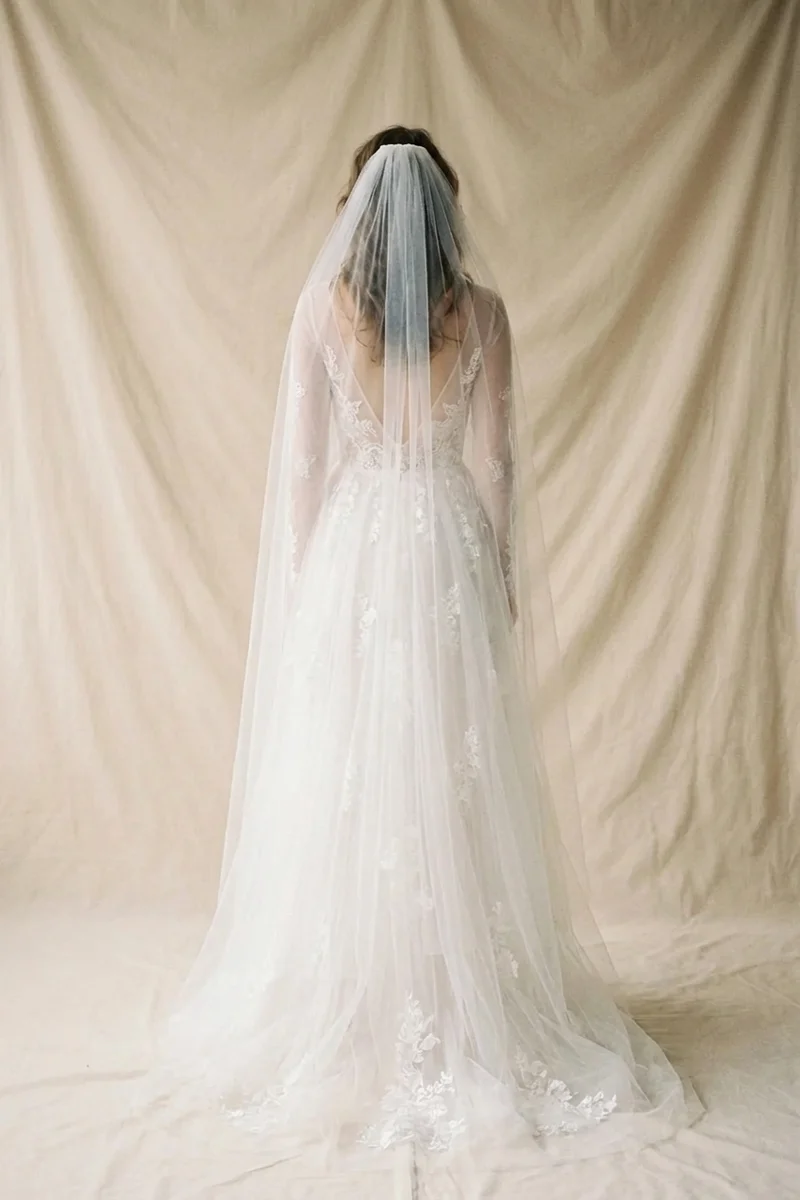 Cathedral Length Tulle Wedding Veil - 2