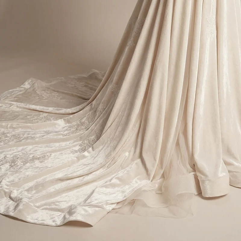 Isolde Velvet Long Sleeve Ball Gown - 4