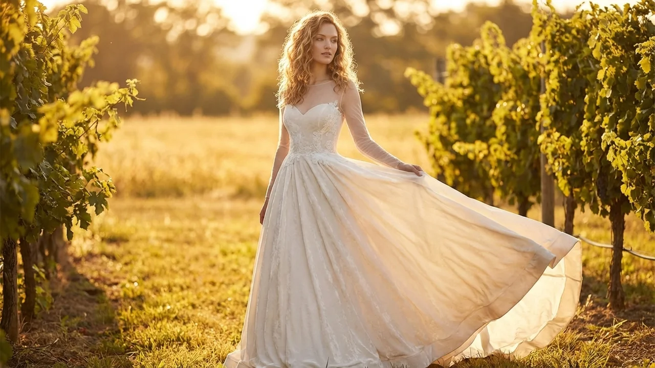 Isolde Velvet Long Sleeve Ball Gown - 6