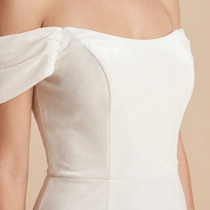 Odette Velvet Off-Shoulder Mermaid Dress - 3