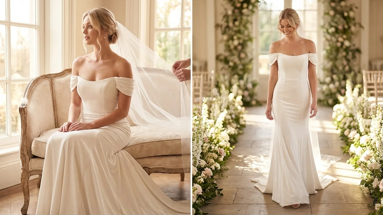 Odette Velvet Off-Shoulder Mermaid Dress - 5